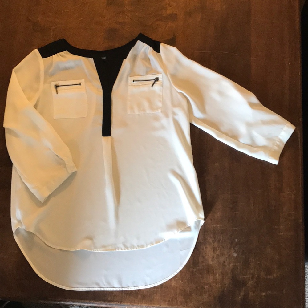 Black and Cream Blouse